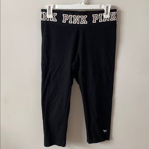 High-Waisted Cropped PINK Leggings